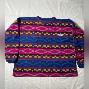 Vintage 90s Guide Series multicolored Geometric Oversized Sweater Womens size L